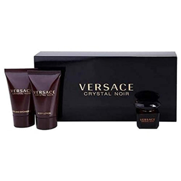 Crystal Noir Set de Mujer Eau de Toilette Perfume 5ml 0.17Oz, Gel de Baño 25ml 0.80 Oz Crema Perfumada 25ml 0.80 Oz