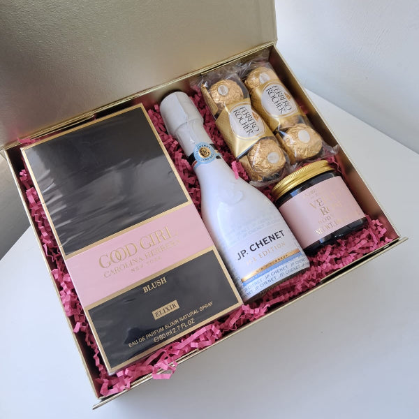 KoketBox 028 GOOD GIRL BLUSH ELIXIR + JP Chennet Mini+ Scrub Asquith & Somerset 100g 3.52 oz + Ferrero Rocher