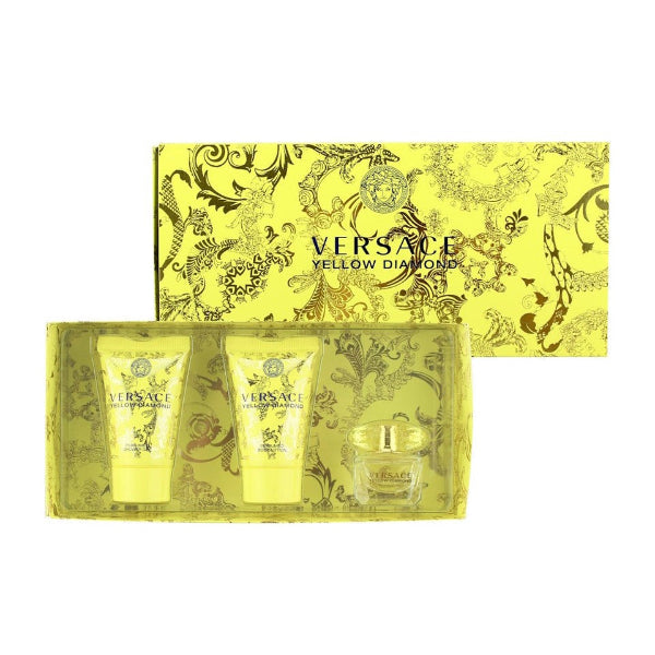 Yellow Diamond Set de Mujer Perfume 5ml 0.17Oz, Gel de Baño 25ml 0.80 Oz Crema Perfumada 25ml 0.80 Oz
