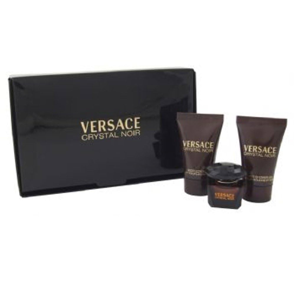 Crystal Noir Set Eau de Parfum Mujer 5ml 0.17Oz, Gel de Baño 25ml 0.80 Oz Crema Perfumada 25ml 0.80 Oz