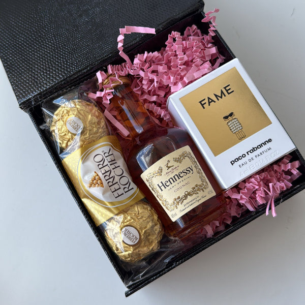KoketBox Clásica 006-02- Fame By Paco Rabanne 4ML 0.16fl Oz, Shot de Hennesy Coñac y Ferrero Rocher