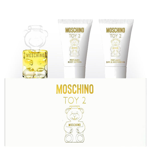 Toy 2 By Moschino Set de Mujer  Perfume 5ml 0.17Oz, Gel de Baño 25ml 0.80 Oz Crema Perfumada 25ml 0.80 Oz
