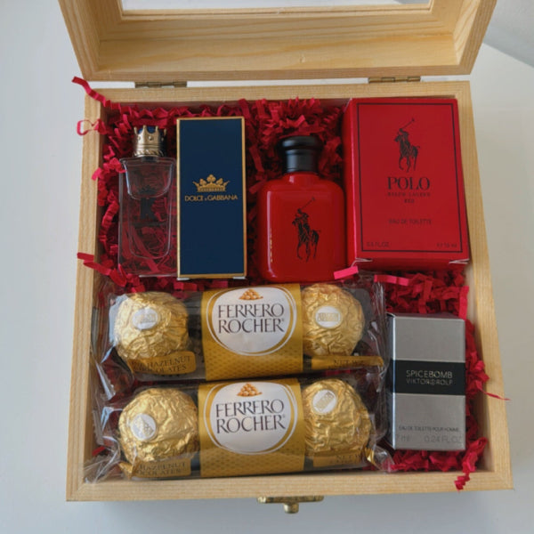 KoketBox Premium 015-02 Polo Red 15ML, SpiceBomb 7ML, King Man Parfum 7ML y Ferrero Rocher