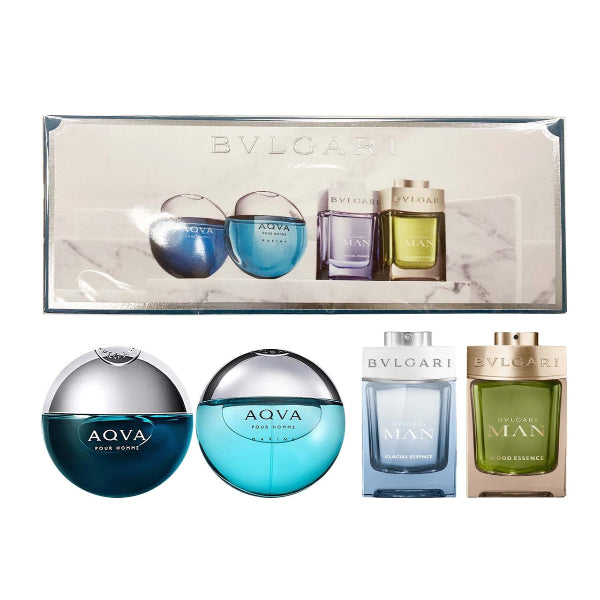 BVLGARI Set Men's Gift Collection 4  Miniaturas de 5ml 0.17 Oz