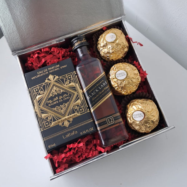 KoketBox 006-01 BADEE AL OUD, OUD FOR GLORY 5ML , Black Label 12 Años y Ferrero Rocher