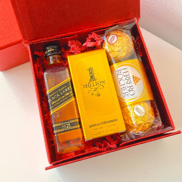 KoketBox 006-01 One Million Eau de Toilette 5ML, Black Label 12 Años y Ferrero Rocher