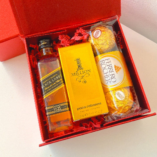 KoketBox 006-01 One Million Eau de Toilette 5ML, Black Label 12 Años y Ferrero Rocher