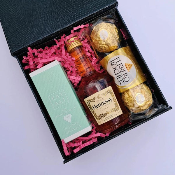 KoketBox Clásica 006-02-Yum Pistachio Gelato 10ML, Shot de Hennesy Coñac y Ferrero Rocher