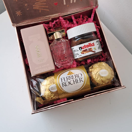 KoketBox 012- Miniatura de BOSS The Scent By Hugo BOSS, Mini Nutella y Ferrero Rocher