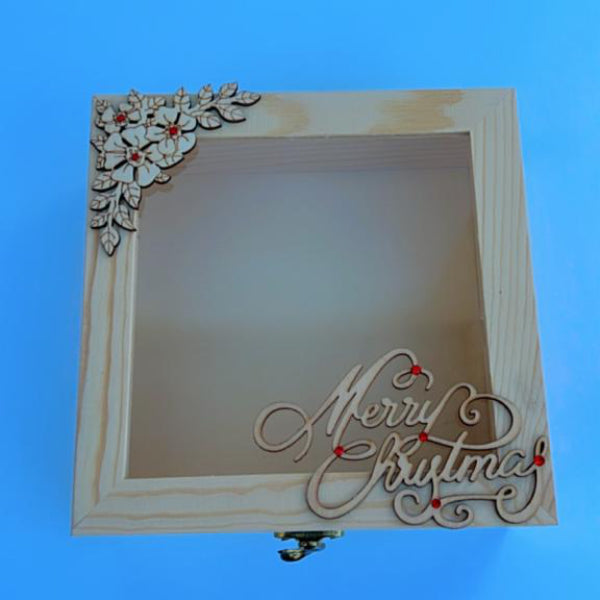 Cofre de Madera con tapa transparente 18x18x7 CM (KOKETBOX )