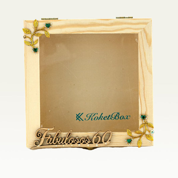 Cofre de Madera con tapa transparente 18x18x7 CM (KOKETBOX )
