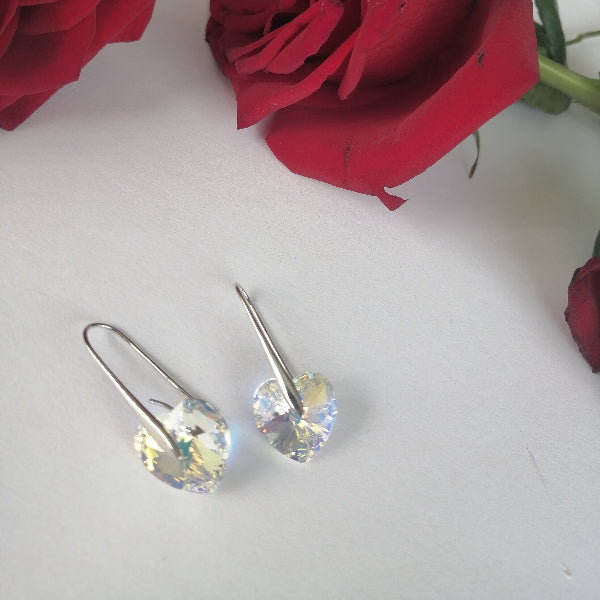Pendientes de Corazón con Piedras de Zirconia