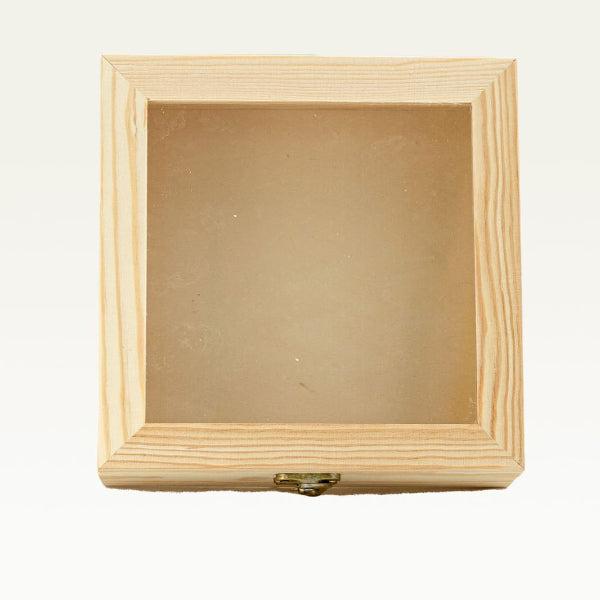 Cofre de Madera con tapa transparente 18x18x7 CM (KOKETBOX )
