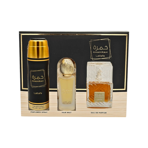 KHAMRAH By Lattafa - SET Perfume, Splash y Hair Mist  Mujer/Hombre