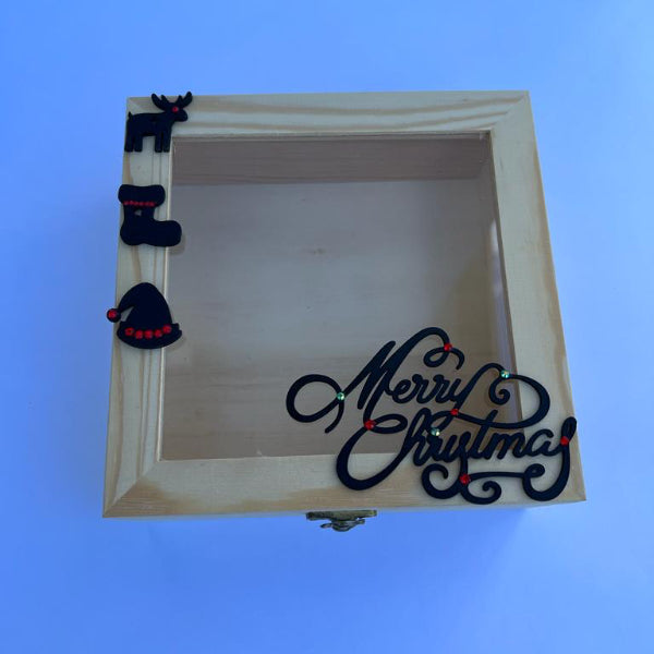 Cofre de Madera con tapa transparente 18x18x7 CM (KOKETBOX )
