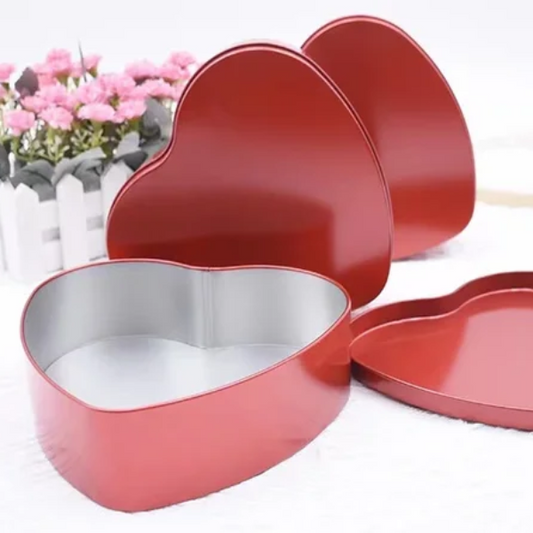 Caja de Corazón de Metal Decorada 16 x 15.5 x 5cm
