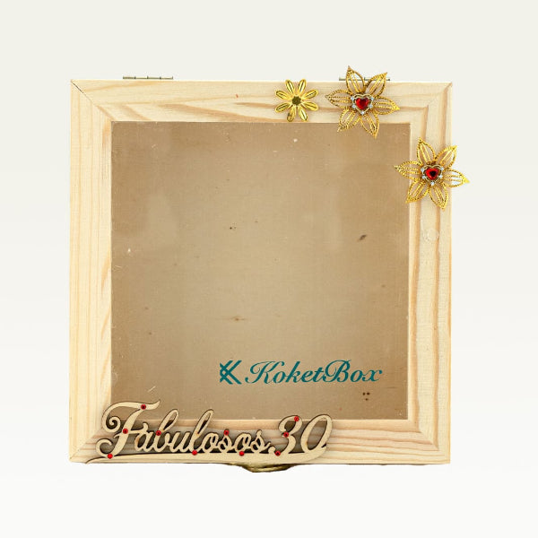 Cofre de Madera con tapa transparente 18x18x7 CM (KOKETBOX )
